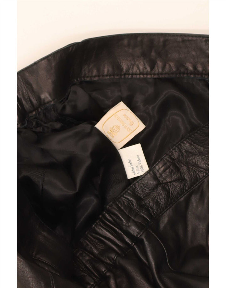 Vintage Damen Lederrock W32 Großes schwarzes Leder