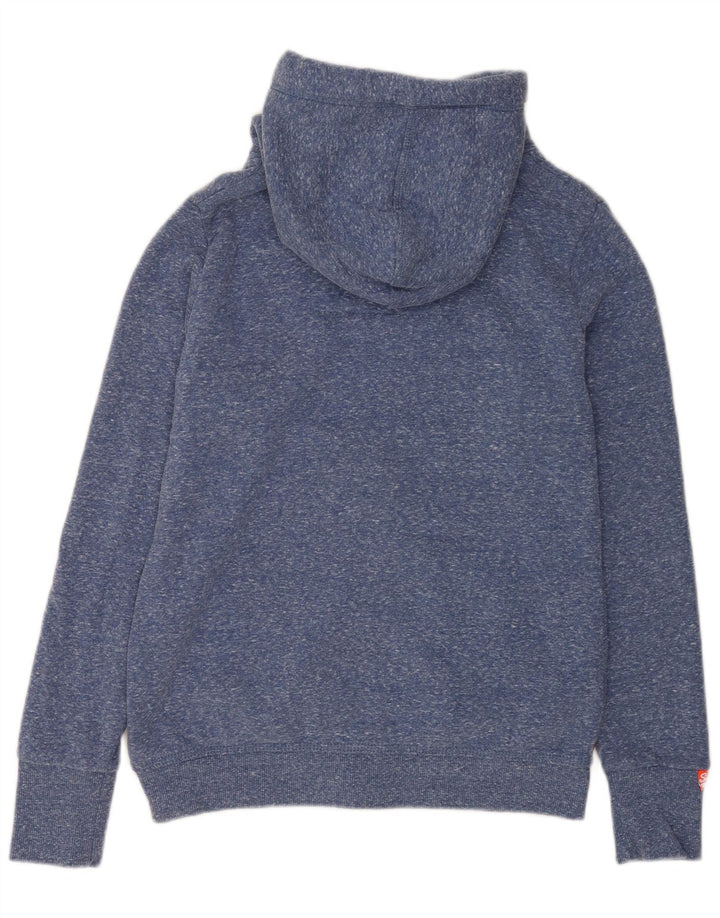 Superdry Damen-Kapuzenpullover mit Reißverschluss, UK 14, mittelblau meliert