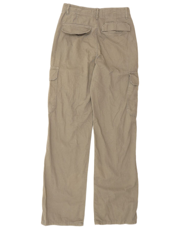 Gerade Cargohose für Damen von Zara, EU 32, 2XS, W22, L30, Khaki, Baumwolle