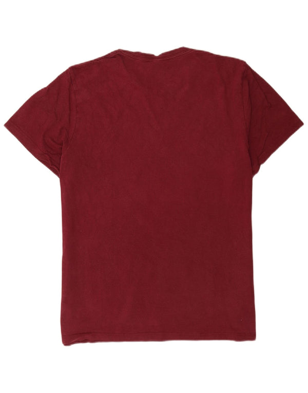 Jack Wills Herren-T-Shirt mit klassischer Passform, Größe L, Burgunderrot, Baumwolle