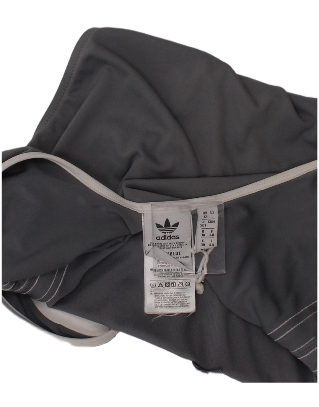Adidas Damen Bademode UK 12 Mittelgrau Polyester Sport