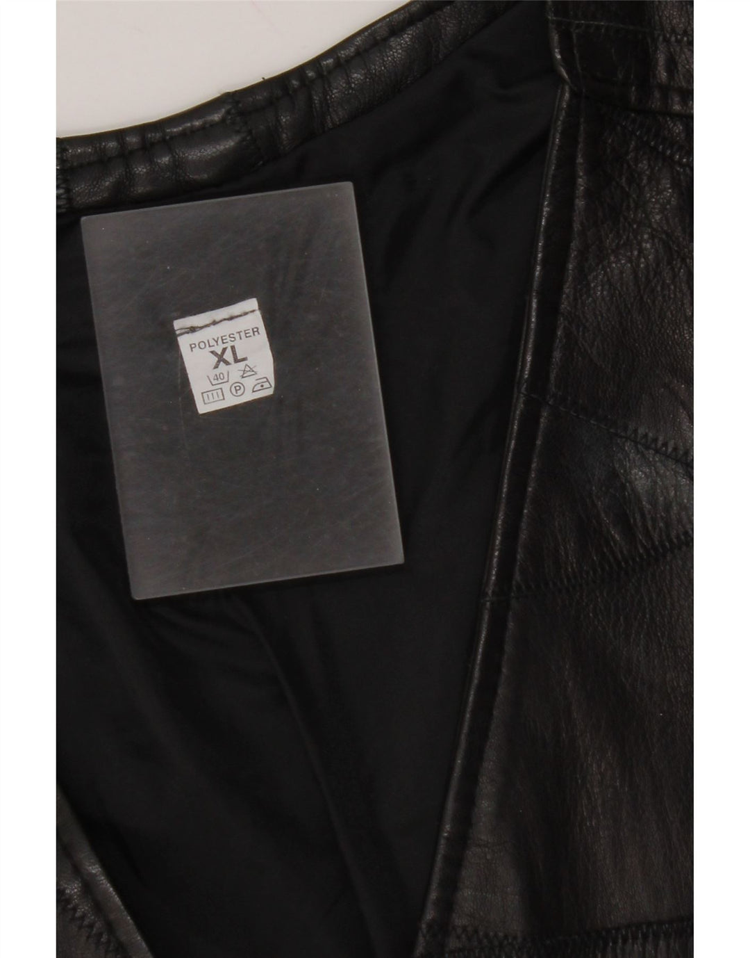 VINTAGE Herren Lederweste XL Schwarz