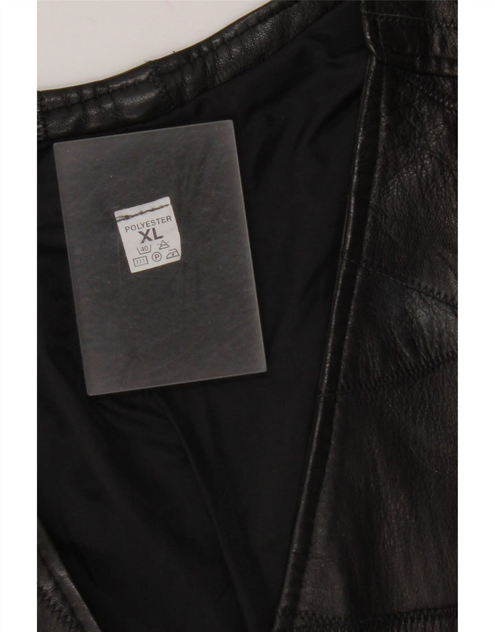 VINTAGE Herren Lederweste XL Schwarz