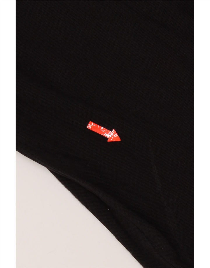Crew Clothing Herren-Poloshirt, groß, schwarze Baumwolle