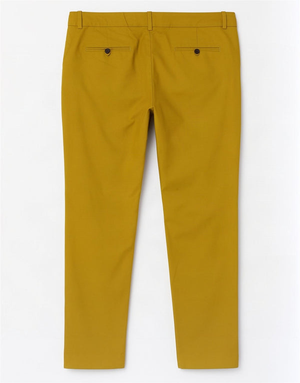 Zara Womens Slim Chino Trousers EU 42 Large W32 L27 Yellow Cotton