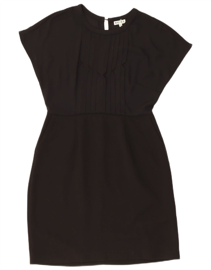 Reiss Damen A-Linien-Kleid UK 14 Large Schwarz Polyester