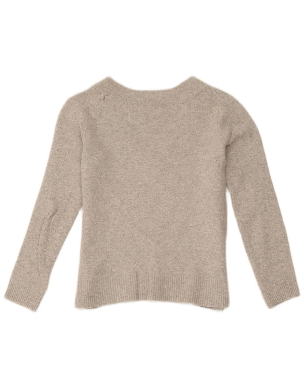 Massimo Dutti Damen Crop V-Ausschnitt Pullover Pullover UK 6 XS Grau meliert