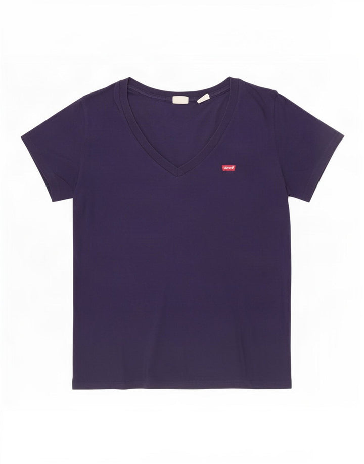 Levi's Damen T-Shirt Top UK 14 Medium Marineblau Baumwolle