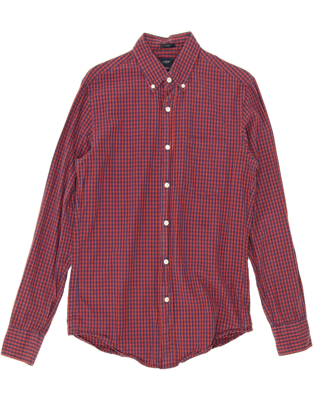 J. CREW Mens Slim Shirt Small Red Check Cotton Vintage J. Crew and Second-Hand J. Crew from Messina Hembry 