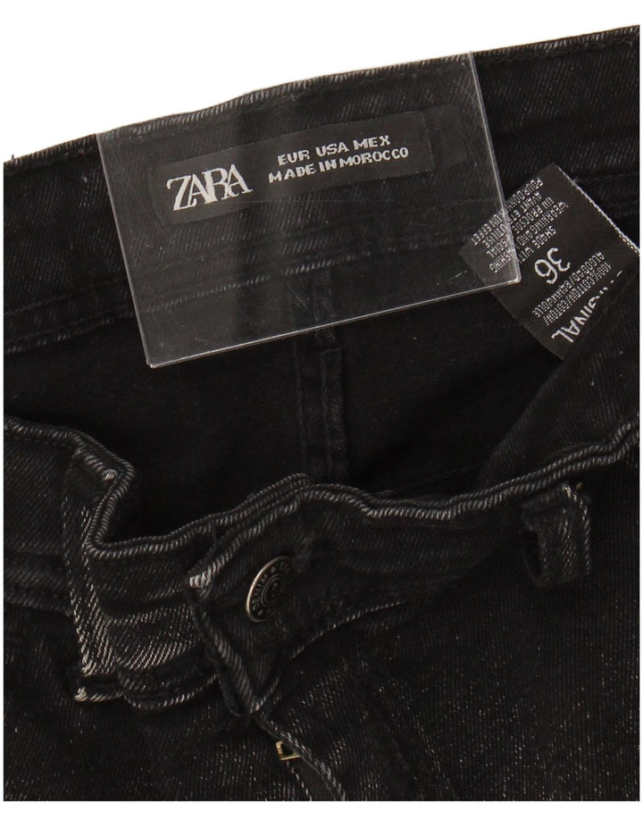 Zara Herren Distressed Skinny Jeans W36 L25 Schwarze Baumwolle