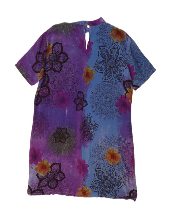 Desigual Womens Graphic Shift Dress EU 42 Großes mehrfarbiges Blumenmuster