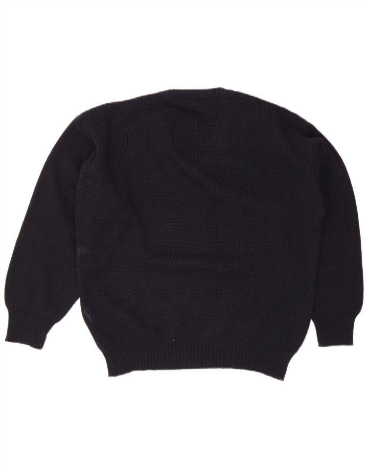 Tris Line Herren-Pullover mit V-Ausschnitt, Größe 48, mittelblau, gestreift, Wolle