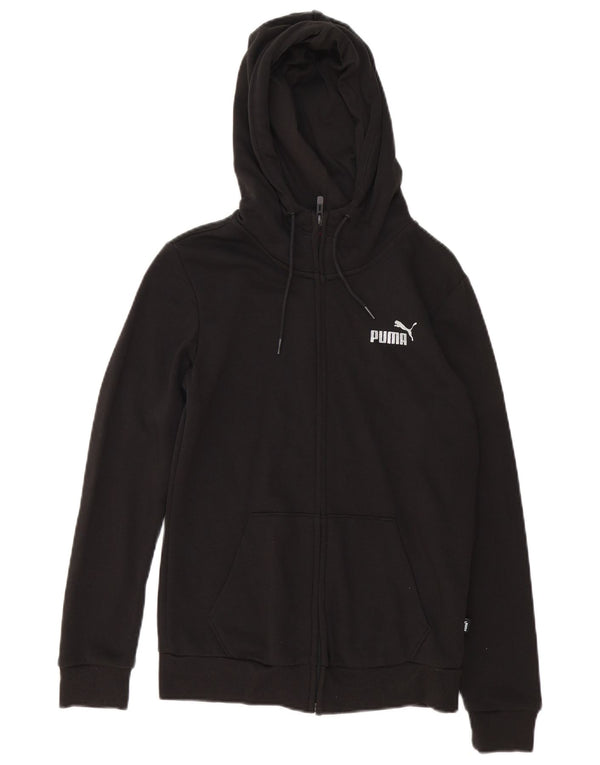 Puma Damen Zip Hoodie Pullover UK 6 XS Schwarz