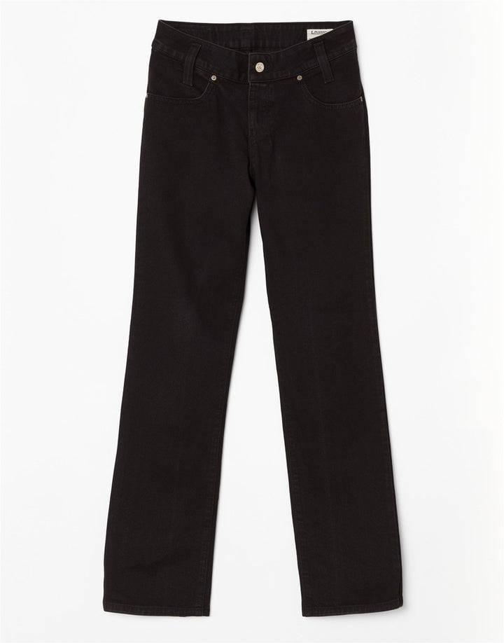 Lee Damen Straight Jeans W30 L32 Schwarze Baumwolle