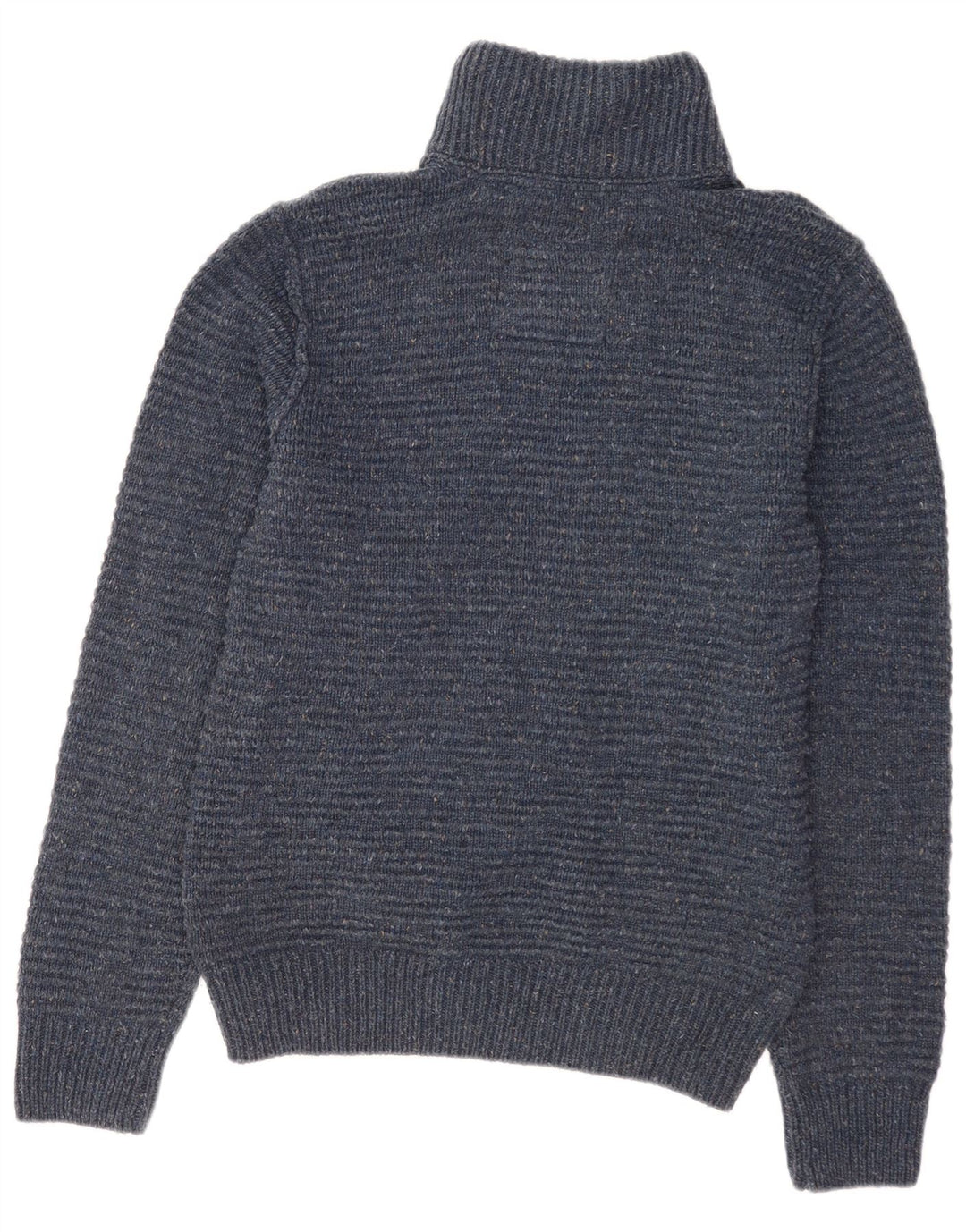Fat Face Herren-Pullover mit Reißverschluss am Hals, mittelblaues Acryl