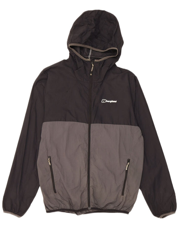 Berghaus Herren-Regenjacke mit Kapuze, UK 36, Small, schwarzes Colourblock-Nylon