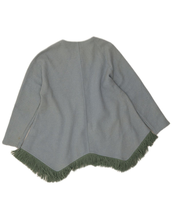 Roccobarocco Damen Grafischer asymmetrischer Cardigan-Pullover IT 46 Large Blau