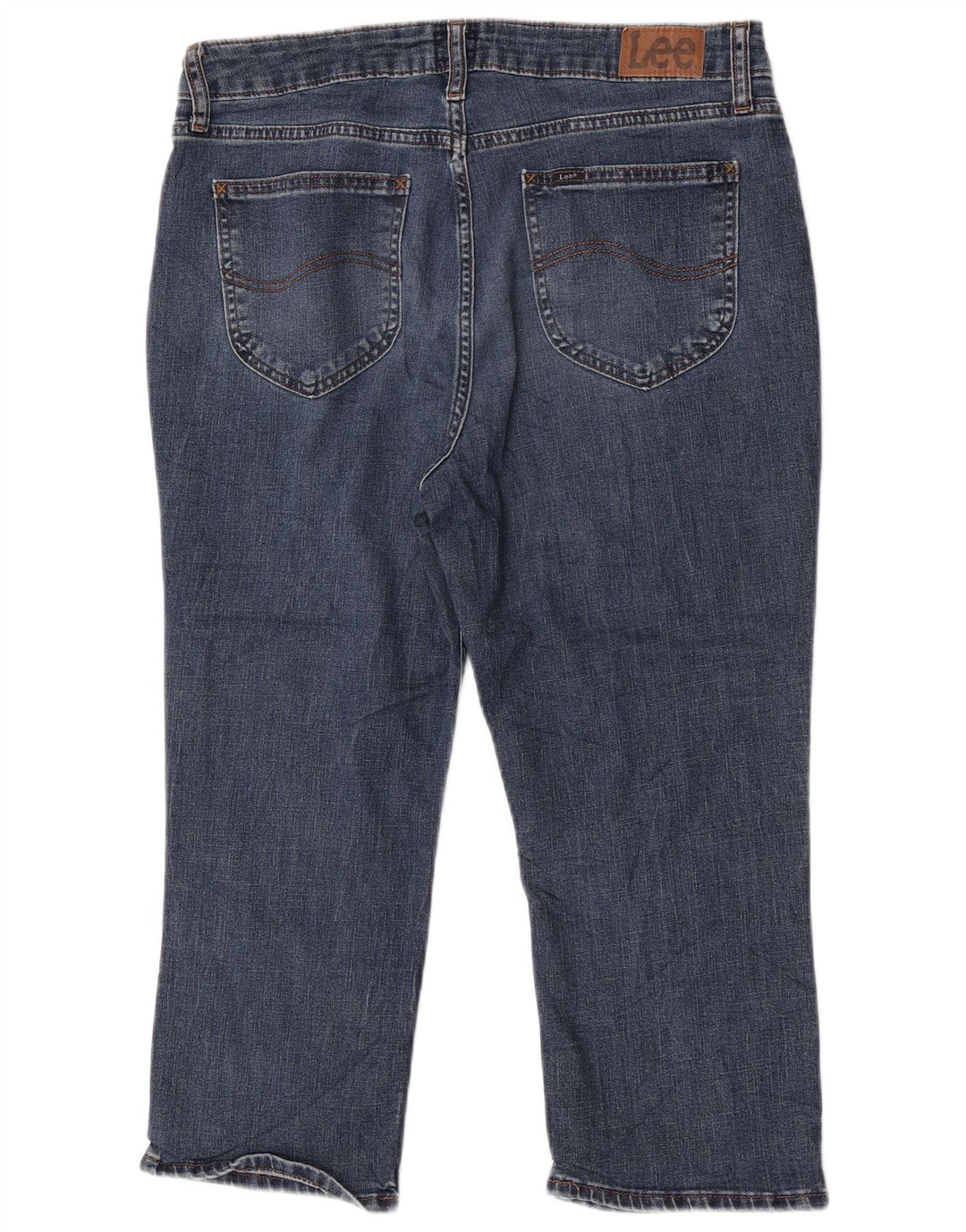 Lee Damen Capri-Jeans mit hohem Bund, US 14, XL, W34, L22, Blau, Polyester