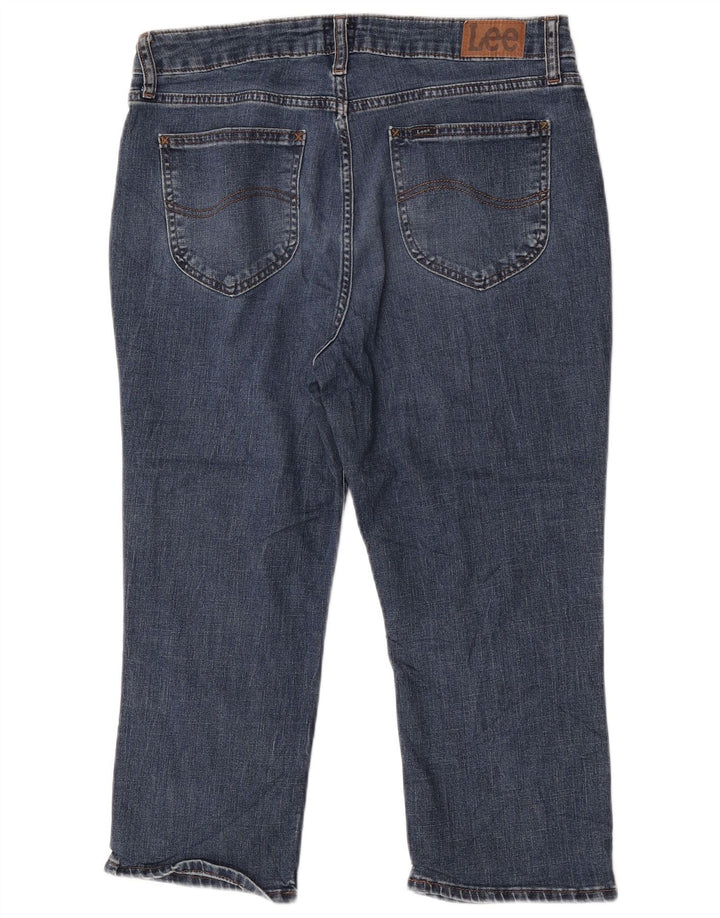 Lee Damen Capri-Jeans mit hohem Bund, US 14, XL, W34, L22, Blau, Polyester