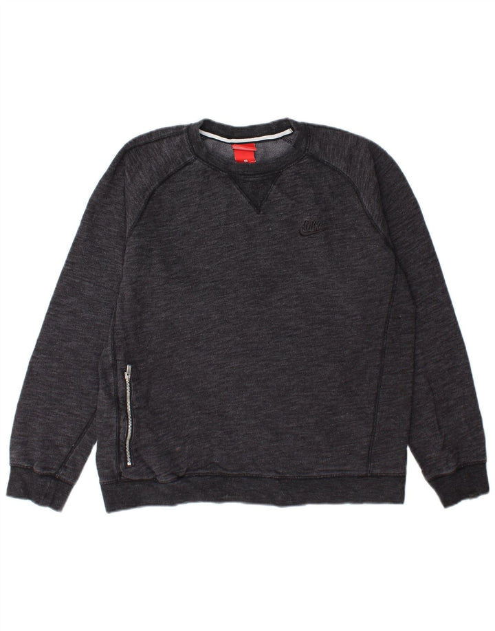 Nike Herren-Sweatshirt-Pullover, mittelgrau meliert