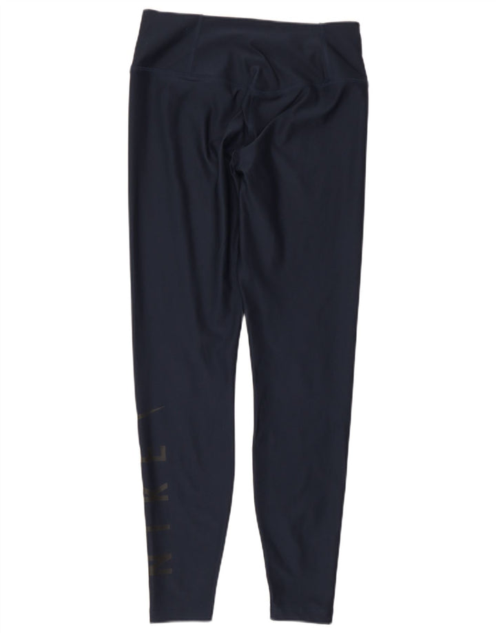 Nike Damen Dri Fit Graphic Leggings UK 8 Small Marineblau
