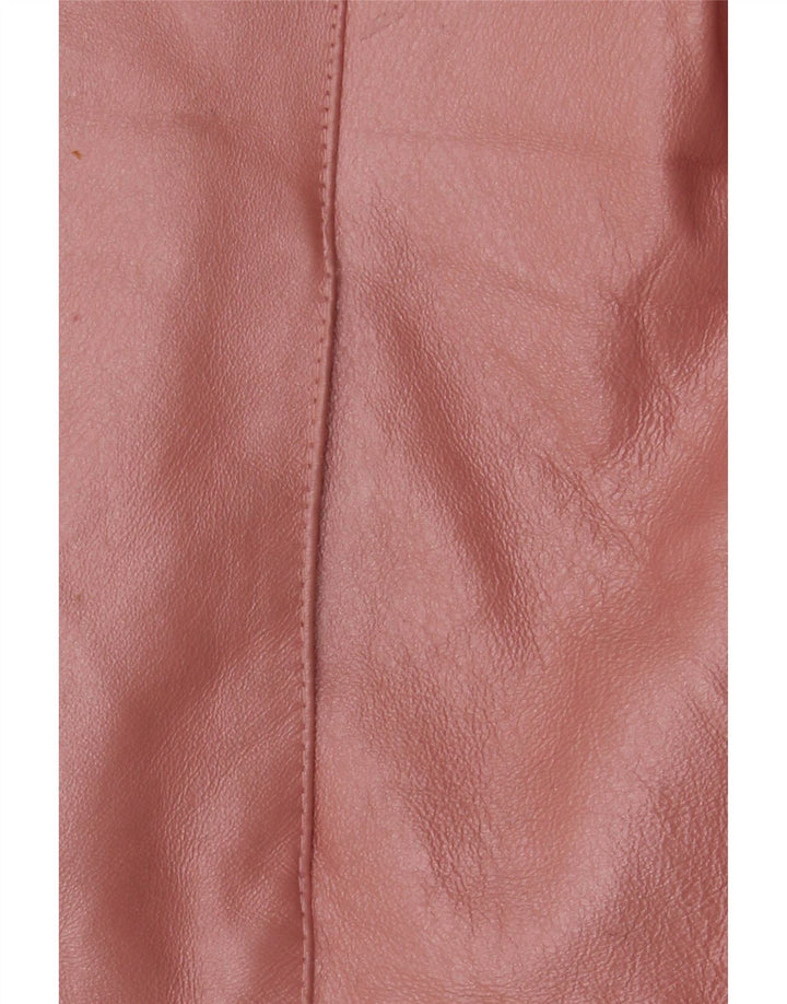 Vintage Damen Lederjacke UK 18 XL Rosa Leder