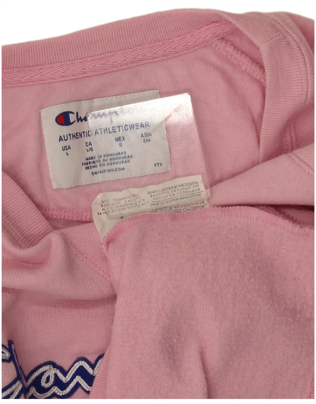 Champion Damen Grafik-Sweatshirt-Pullover UK 16 Large Pink Polyester