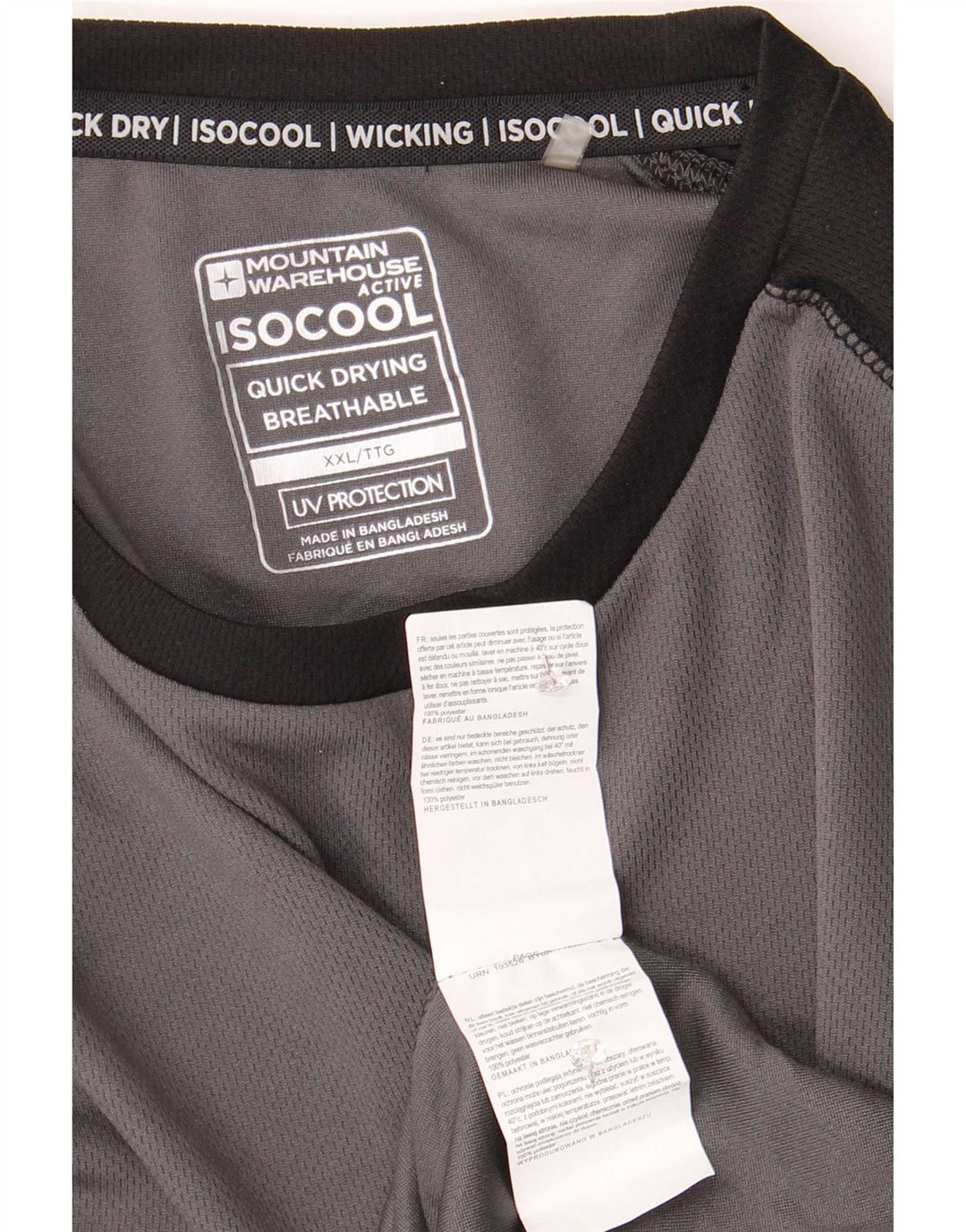 Mountain Warehouse IsoCool-Oberteil für Herren, langärmlig, 2XL, Grau, Farbblock