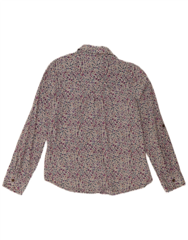 Marks & Spencer Damen-Hemd UK 12 aus mehrfarbiger, geblümter Baumwolle
