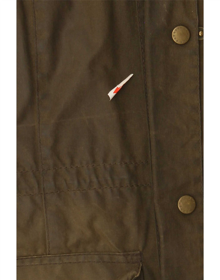 Barbour Damen-Jacke aus gewachster Baumwolle mit Kapuze, UK 12, mittleres Khaki