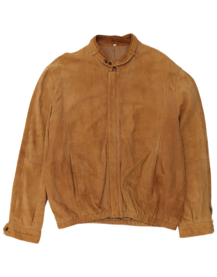 Vintage Herren Wildlederjacke IT 54 2XL Beige Leder