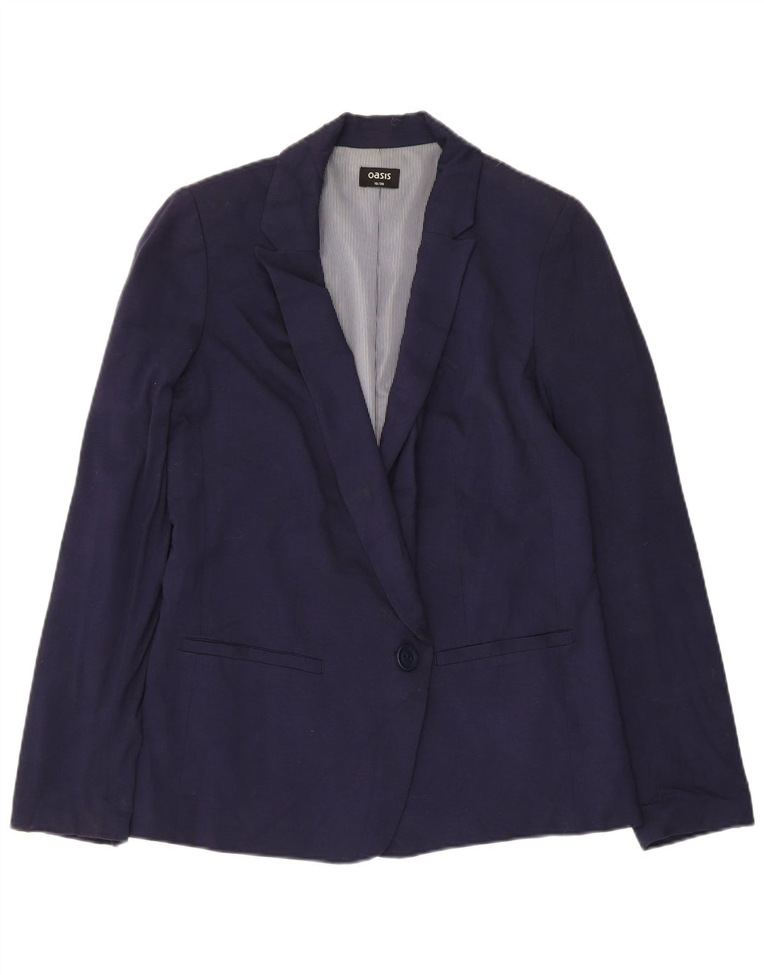 OASIS Womens 1 Button Blazer Jacket UK 10 Small Navy Blue Viscose
