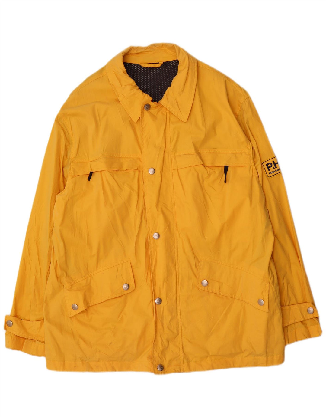 Peter Hadley Herren-Utility-Jacke IT 50 Large aus gelber Baumwolle