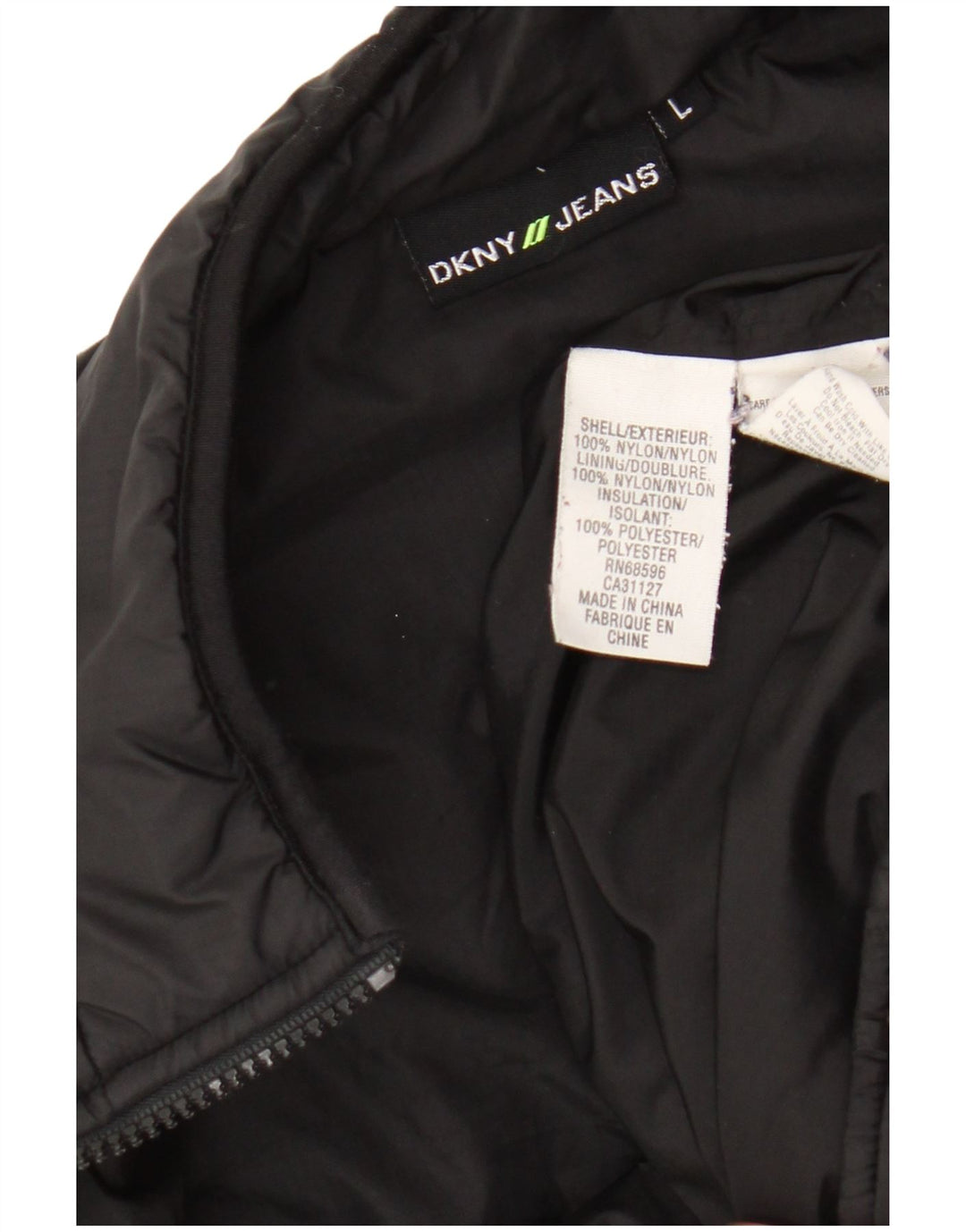 Dkny Wattierte Weste für Jungen, 11–12 Jahre, groß, schwarzes Nylon