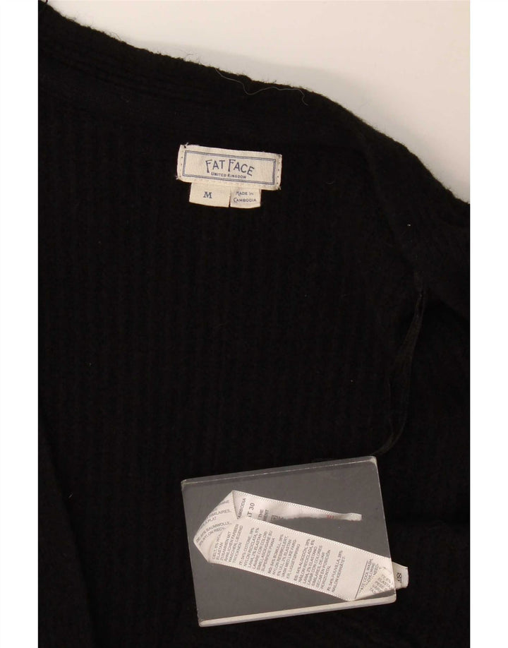 Fat Face Damen Longline Open Cardigan Pullover UK 14 Mittelschwarze Wolle