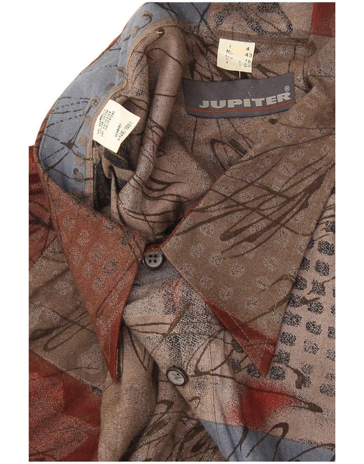 Jupiter Herren-Pullover-Hemd, Größe 43, groß, mehrfarbig, Patchwork-Baumwolle