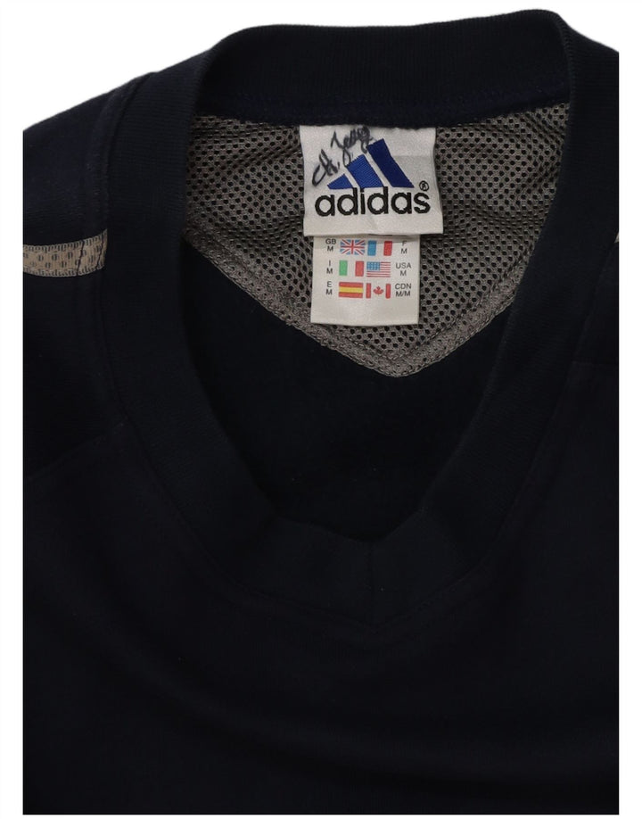 ADIDAS Herren-Sweatshirt mit lockerer Passform, mittlere marineblaue Baumwolle
