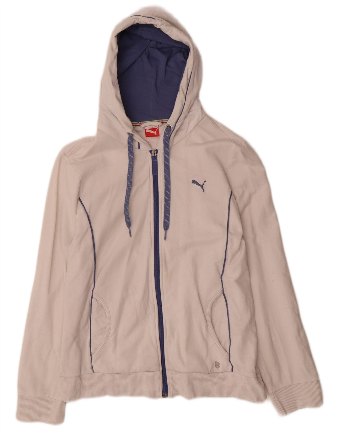 Puma Damen Zip Hoodie Pullover UK 12 Mittelweiß