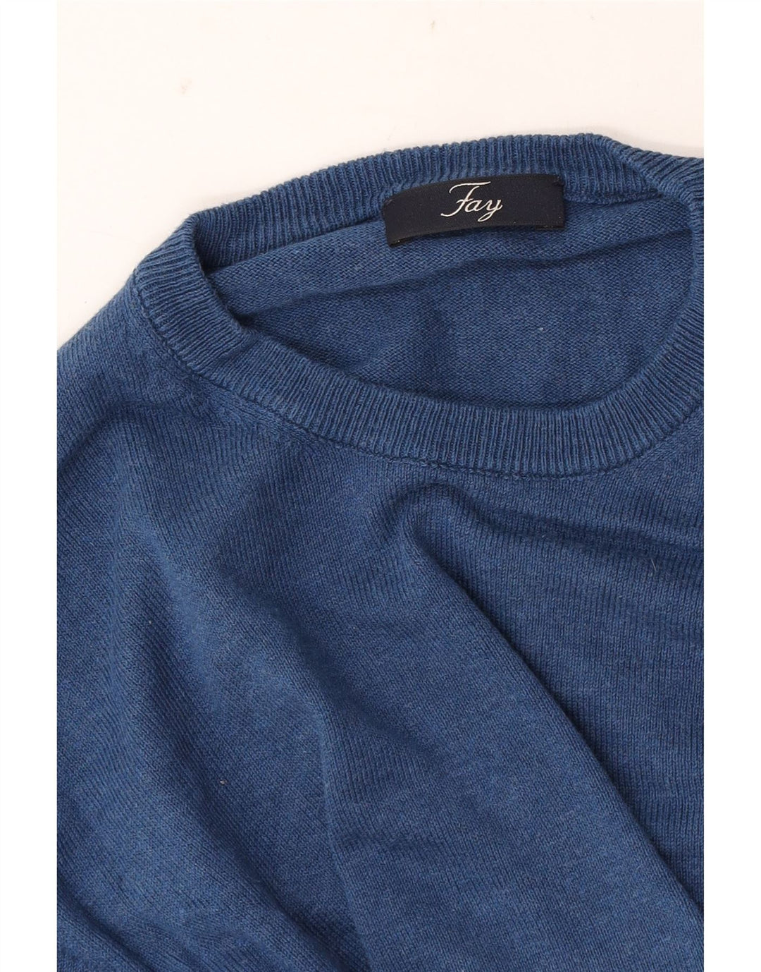 Fay Herren-Pullover mit Rundhalsausschnitt, Mittelblau
