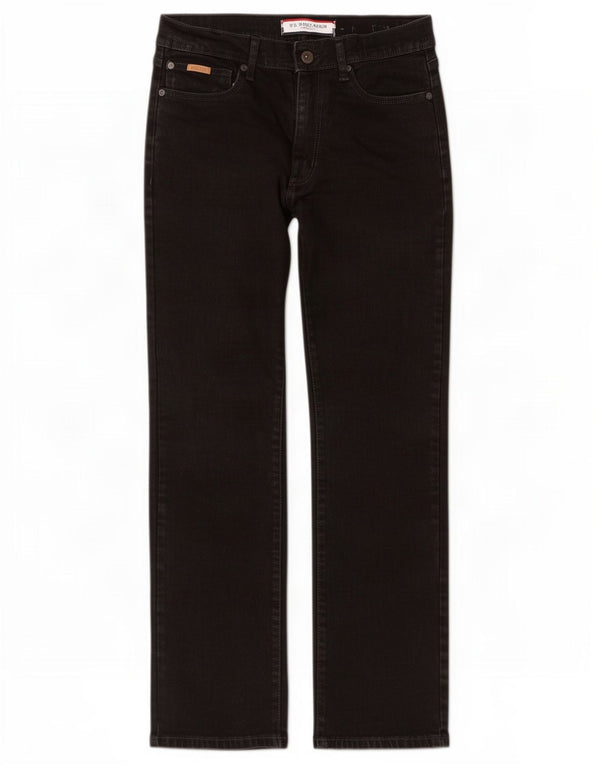 U.S. Polo Assn. Herren Relaxed Fit Straight Jeans W33 L30 Schwarze Baumwolle