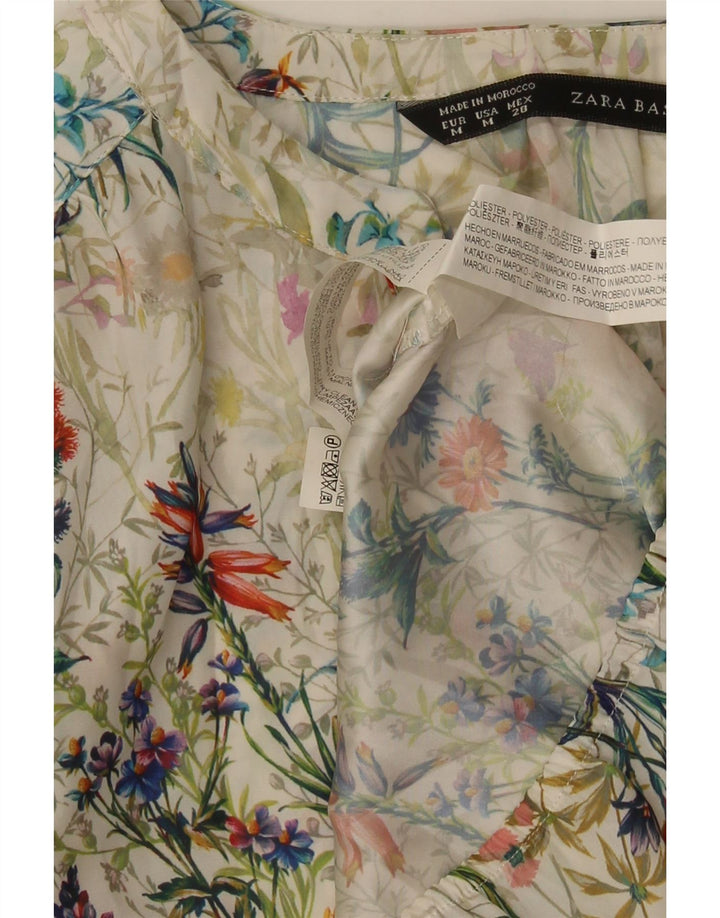 Zara Damen-Blusenoberteil, Größe M, mehrfarbig, Blumenmuster, Polyester