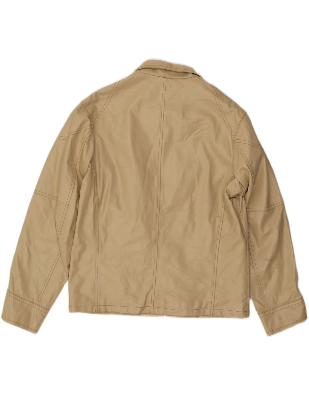 VINTAGE Herren Lederjacke UK 40 Großes beiges Leder