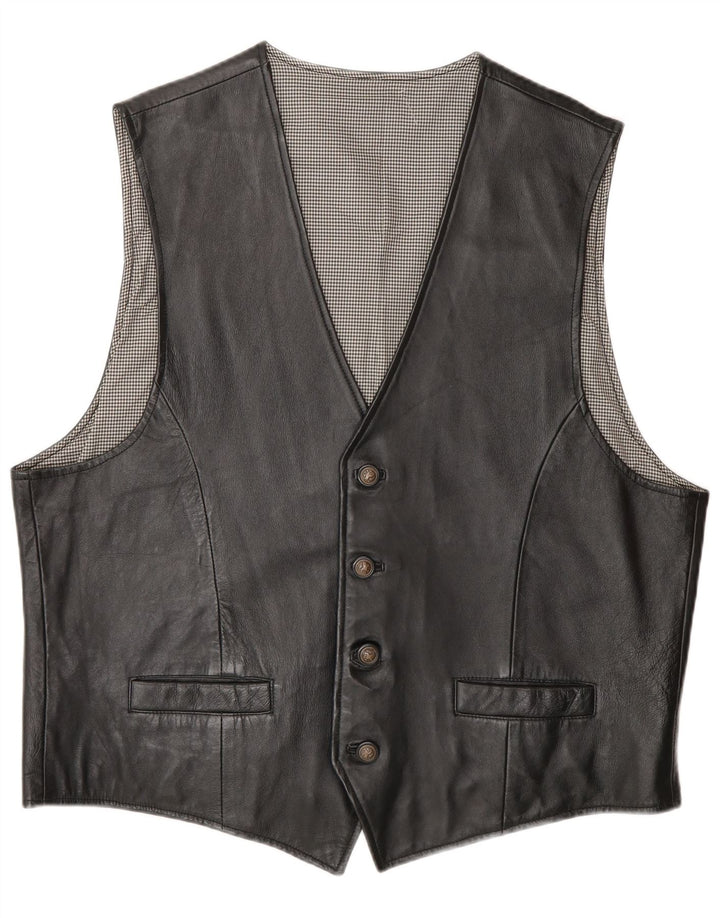 Kanada Herren Lederweste XL, schwarzes Leder
