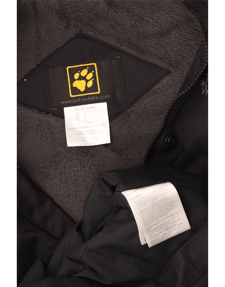 Jack Wolfskin Damen-Windbreaker-Mantel mit Kapuze, übergroß, Gr. 10, Schwarz