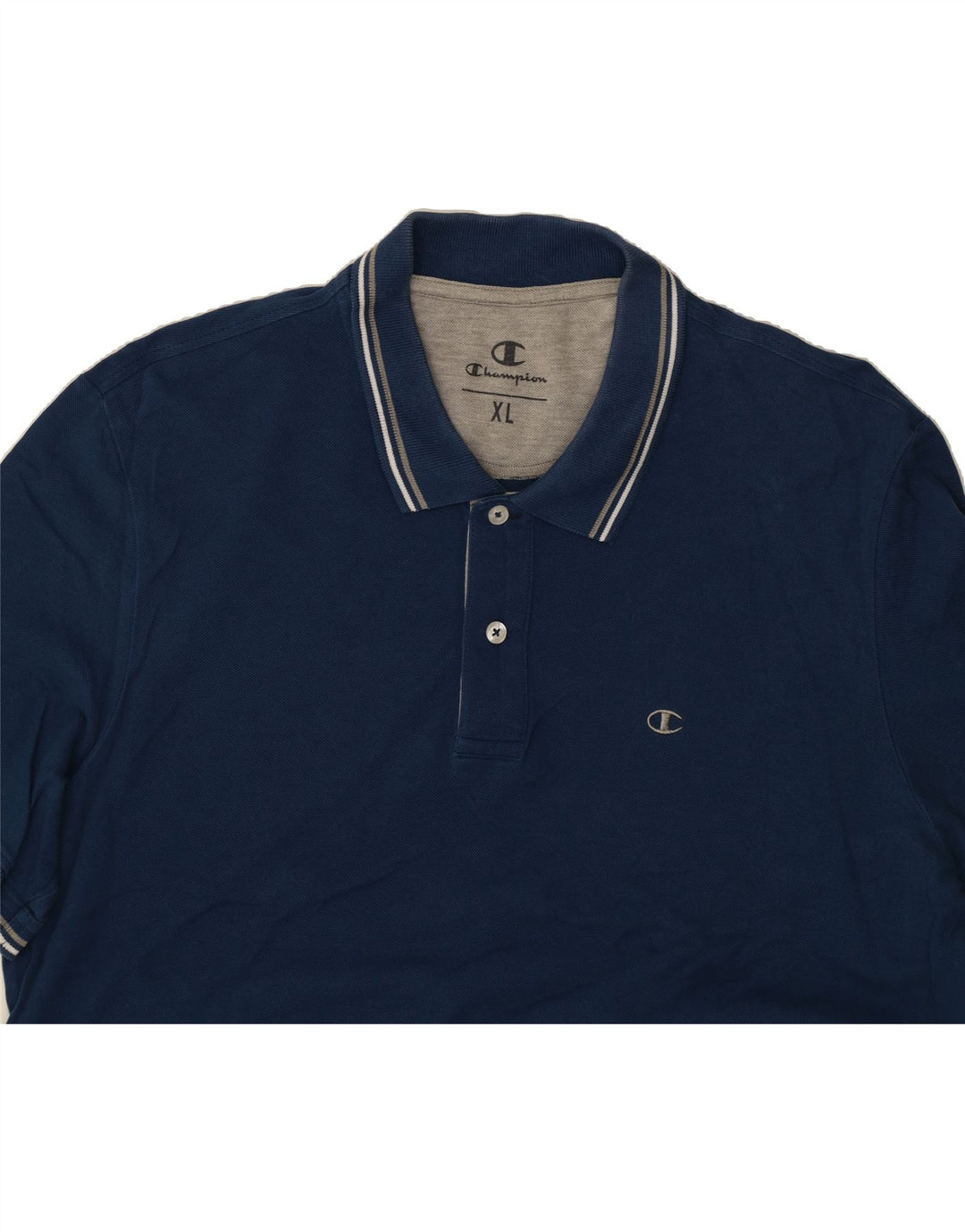 CHAMPION Mens Polo Shirt XL Blue Cotton Vintage Champion and Second-Hand Champion from Messina Hembry 