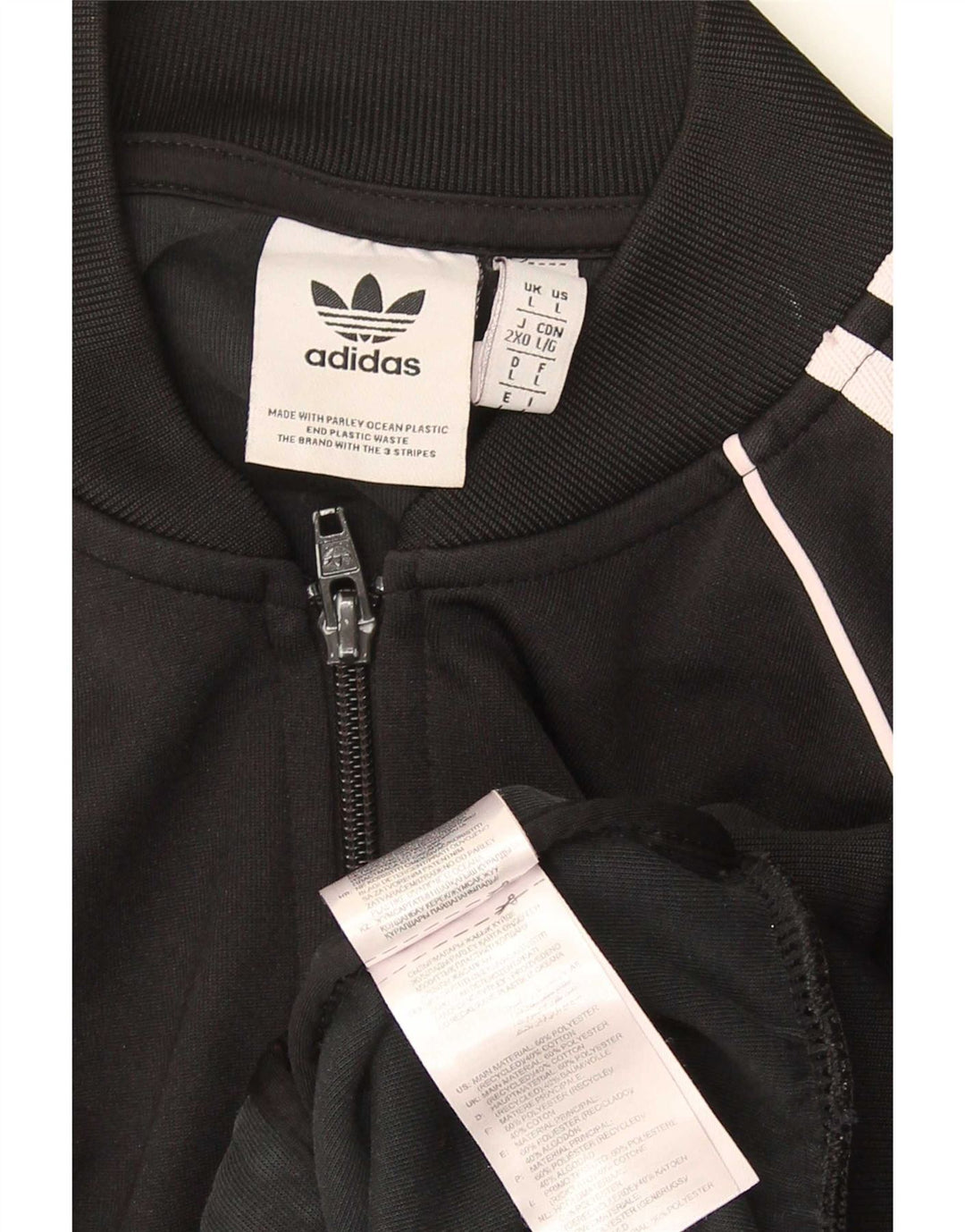 Adidas Herren-Trainingsanzug-Top-Jacke, großes schwarzes Polyester