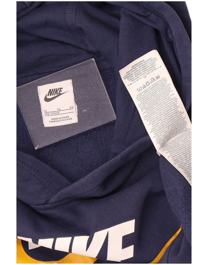 NIKE Kapuzenpullover mit Grafik für Jungen, 13–14 Jahre, XL, Marineblau, Baumwolle