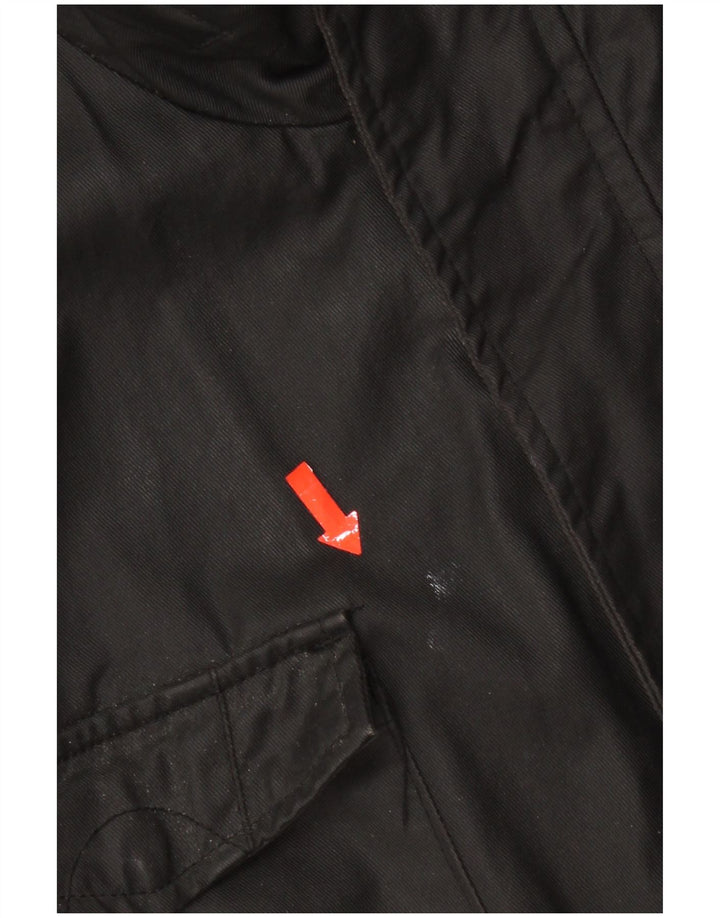 Vintage Herren Militärjacke UK 42 XL Schwarz Baumwolle