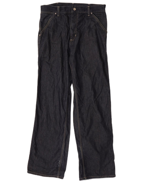 Carhartt Herren Cargo Straight Jeans W30 L32 Marineblau Baumwolle