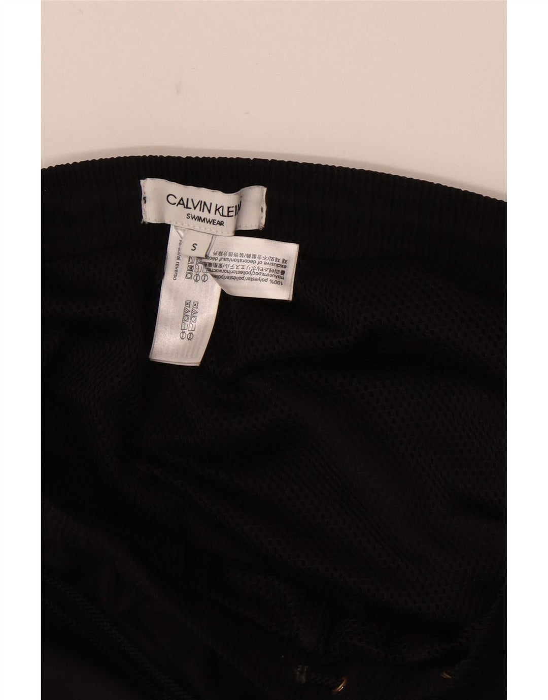 Calvin Klein Herren-Badeshorts mit Grafik, Größe S, Schwarz, Farbblock